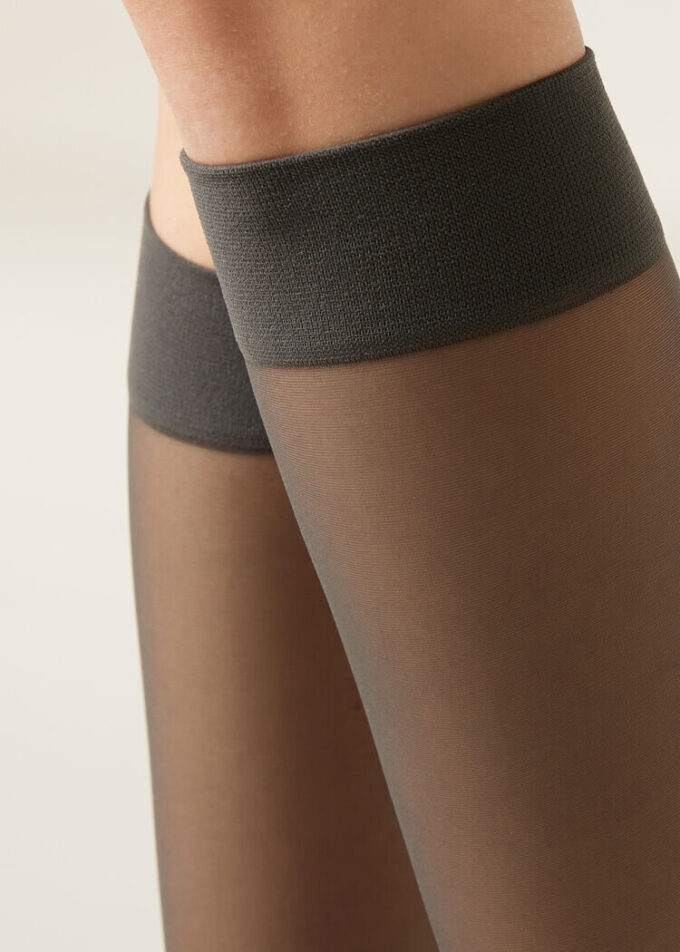 20 Denye Comfort Cuff Diz Üstü Çorap