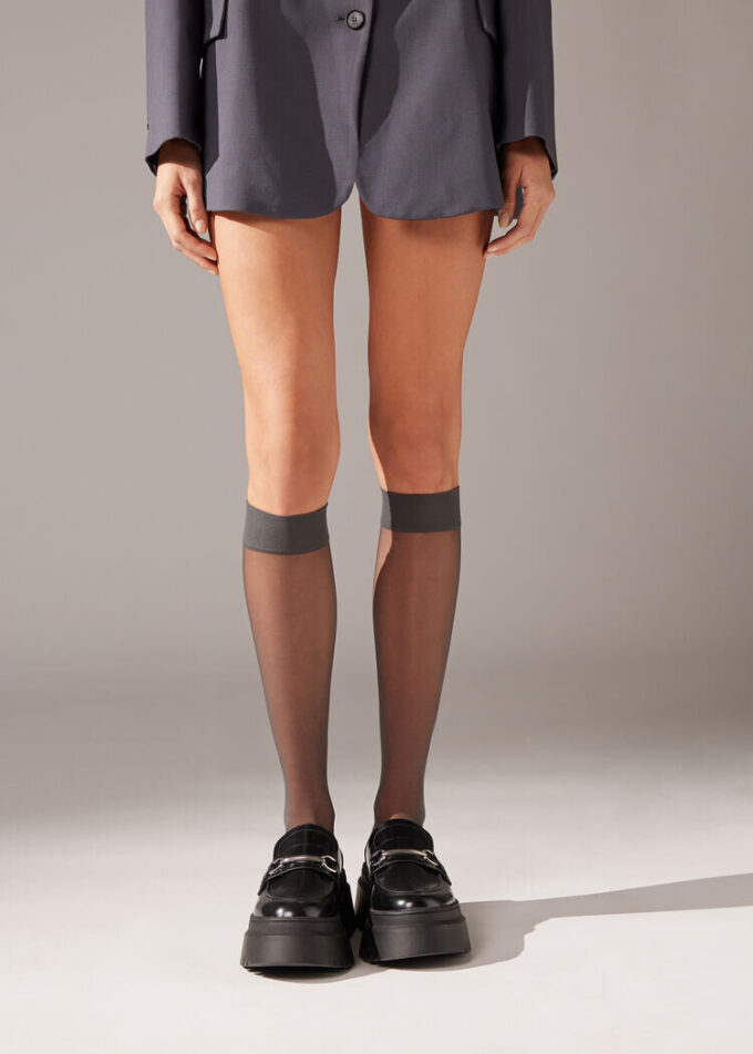 20 Denye Comfort Cuff Diz Üstü Çorap