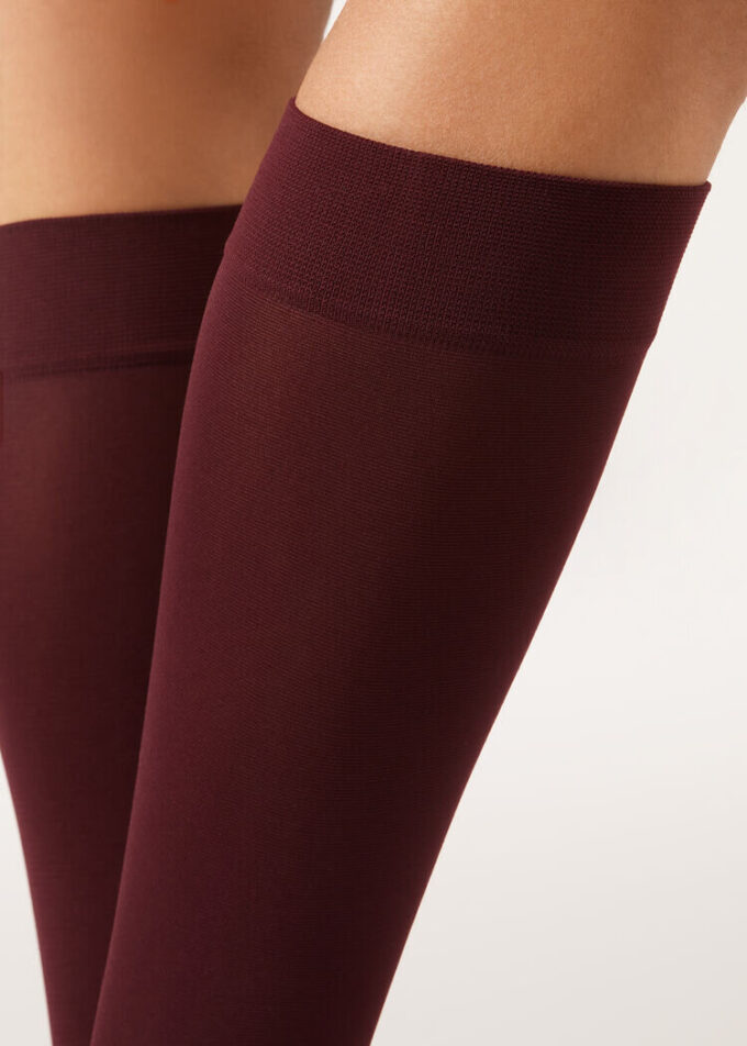 60 Denye Microfiber Diz Çorapları