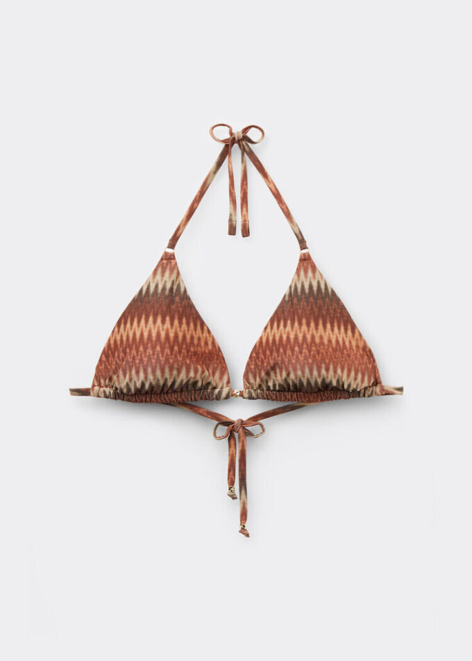 Altın Chevron Üçgen Bikini Üstü
