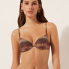 Altın Chevron Push-up Bikini Üstü