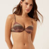 Altın Chevron Push-up Bikini Üstü