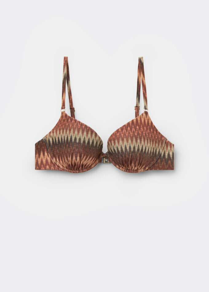 Altın Chevron Push-up Bikini Üstü