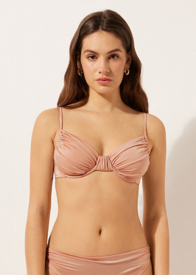 Balkonet Bikini Üstü Parlak Saten