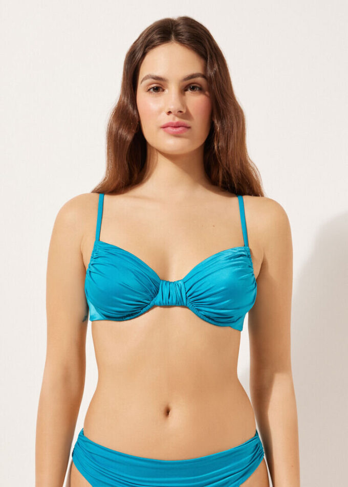 Balkonet Bikini Üstü Parlak Saten