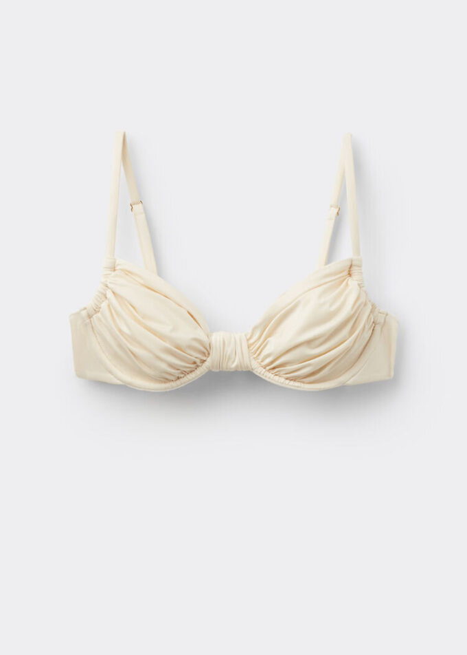 Balkonet Bikini Üstü Parlak Saten