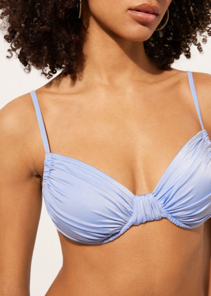 Balkonet Bikini Üstü Parlak Saten