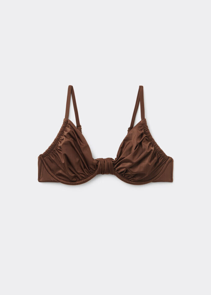 Balkonet Bikini Üstü Parlak Saten