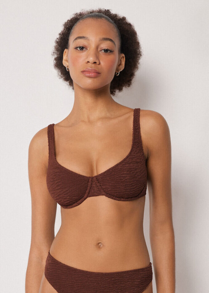 Balkonet Bikini Üstleri Crinkle Waves