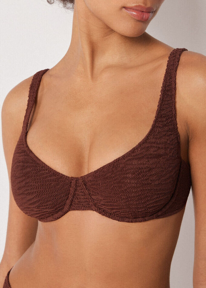 Balkonet Bikini Üstleri Crinkle Waves