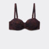 Bandeau Bikini Üstü Koyu Hayvan Desenli