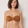 Bandeau Bikini Üstü Parlak Saten