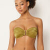 Bandeau Bikini Üstü Parlak Saten
