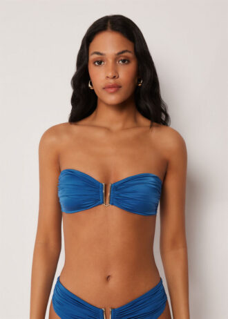 Bandeau Bikini Üstü Parlak Saten