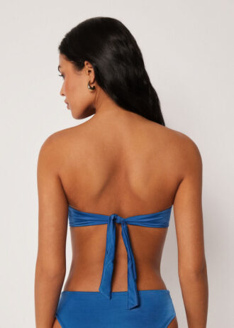 Bandeau Bikini Üstü Parlak Saten