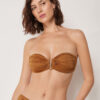 Bandeau Bikini Üstü Parlak Saten
