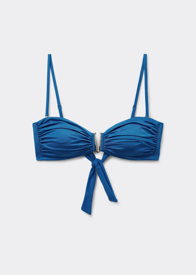 Bandeau Bikini Üstü Parlak Saten