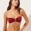 Bandeau Bikini Üstü Parlak Saten
