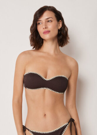 Bandeau Mayo Üstü İki Renkli Nakış