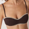Bandeau Mayo Üstü İki Renkli Nakış