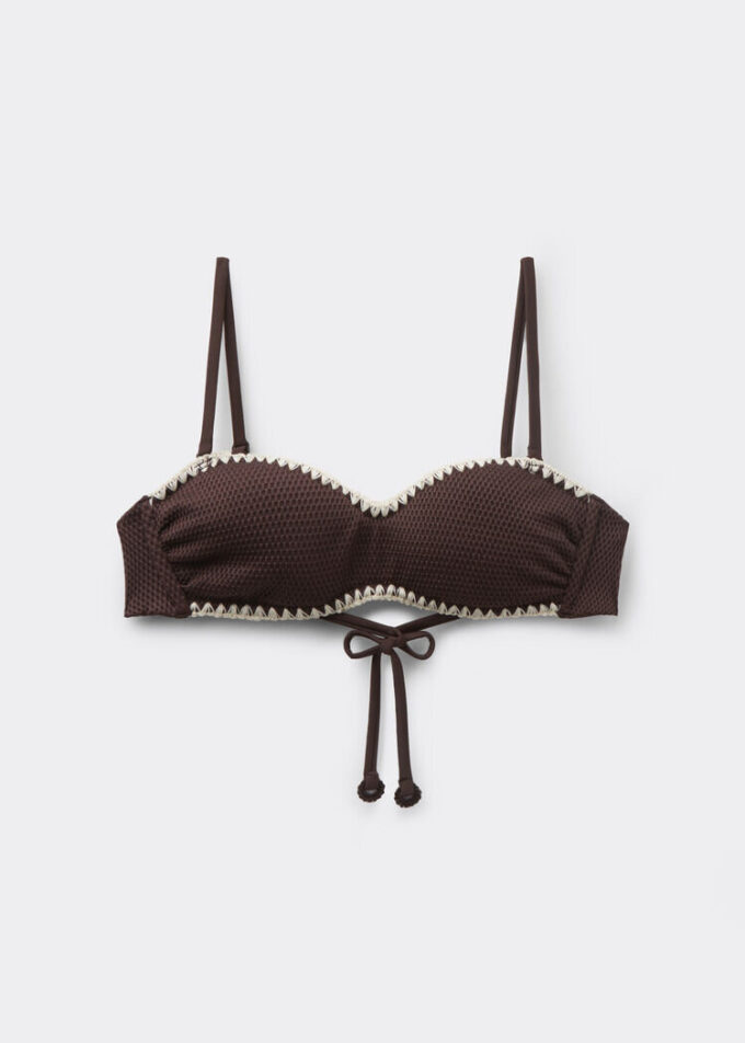 Bandeau Mayo Üstü İki Renkli Nakış
