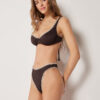 Bicolor Embroidery Balkonet Bikini Üstü