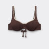 Bicolor Embroidery Balkonet Bikini Üstü