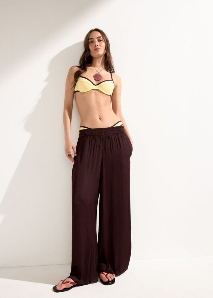 Bicolor Piping Balkonet Bikini Üstü