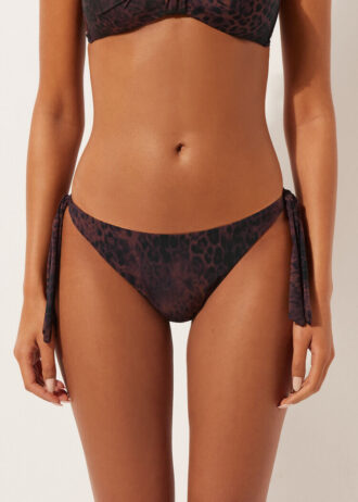 Bikini Altları Koyu Hayvan Desenli