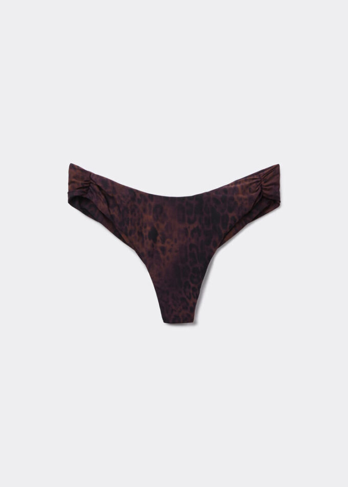 Brezilya Kesim Bikini Altı Koyu Hayvan Desenli