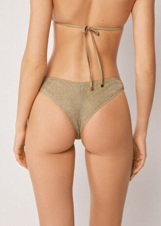 Brezilya Kesim Bikini Altları Metallic Glow