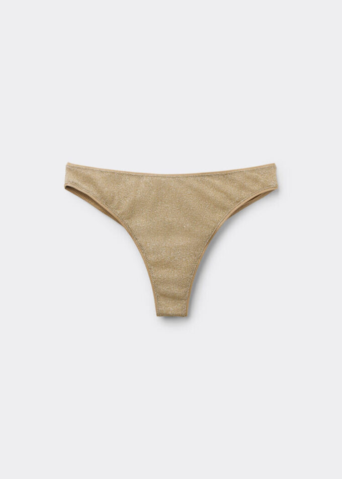 Brezilya Kesim Bikini Altları Metallic Glow