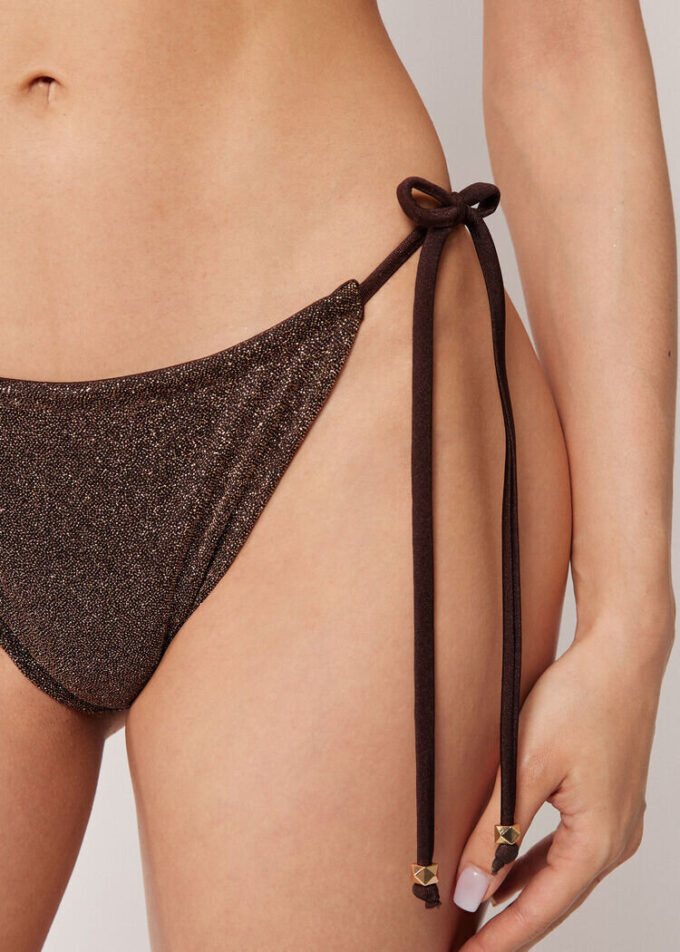 Brown Glitter String Mayo Altı