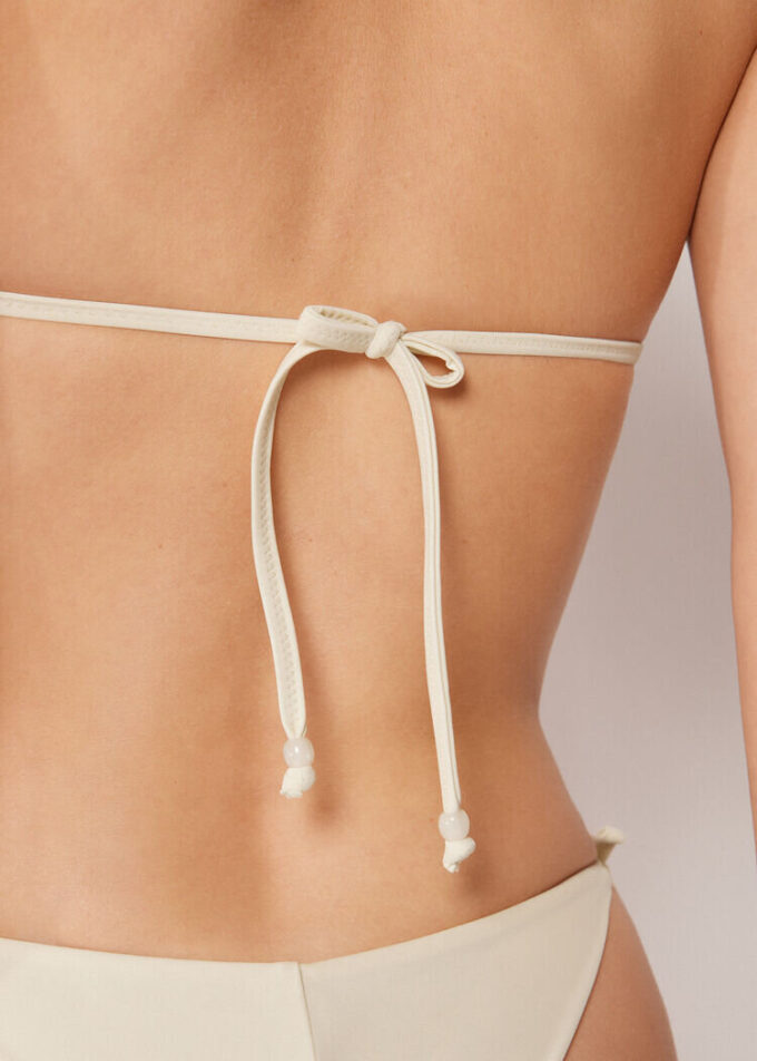 Dolgulu Üçgen Bikini Üstü Payetli File