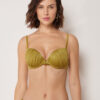 Dolgulu Push-Up Bikini Üstü Parlak Saten