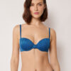 Dolgulu Push-Up Bikini Üstü Parlak Saten