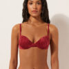 Dolgulu Push-Up Bikini Üstü Parlak Saten