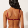 Dolgulu Push-Up Bikini Üstü Parlak Saten