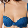Dolgulu Push-Up Bikini Üstü Parlak Saten
