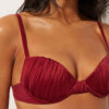 Dolgulu Push-Up Bikini Üstü Parlak Saten