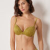 Dolgulu Push-Up Bikini Üstü Parlak Saten