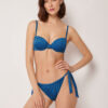 Dolgulu Push-Up Bikini Üstü Parlak Saten
