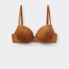Dolgulu Push-Up Bikini Üstü Parlak Saten
