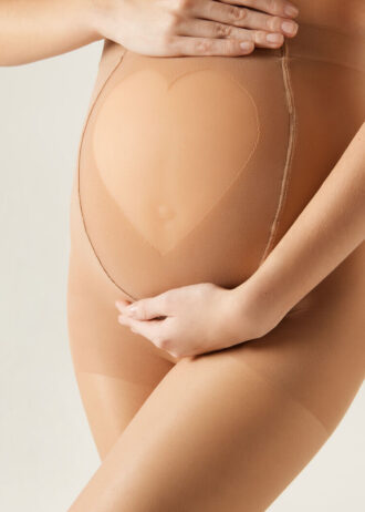 Şeffaf Kalpli Sheer 20 Denye Maternity Tayt