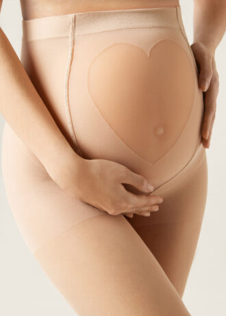 Şeffaf Kalpli Sheer 20 Denye Maternity Tayt