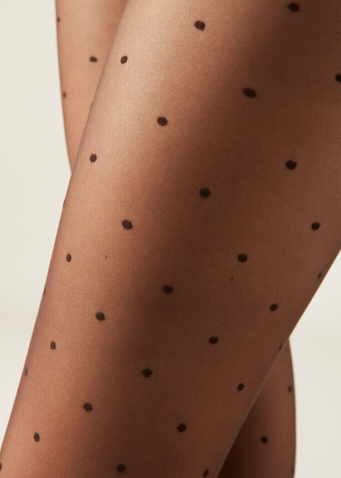 Şeffaf Polka Dot Tayt