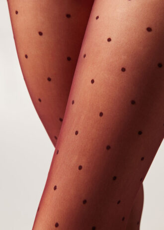 Şeffaf Polka Dot Tayt