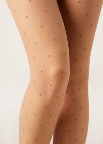 Şeffaf Polka Dot Tayt