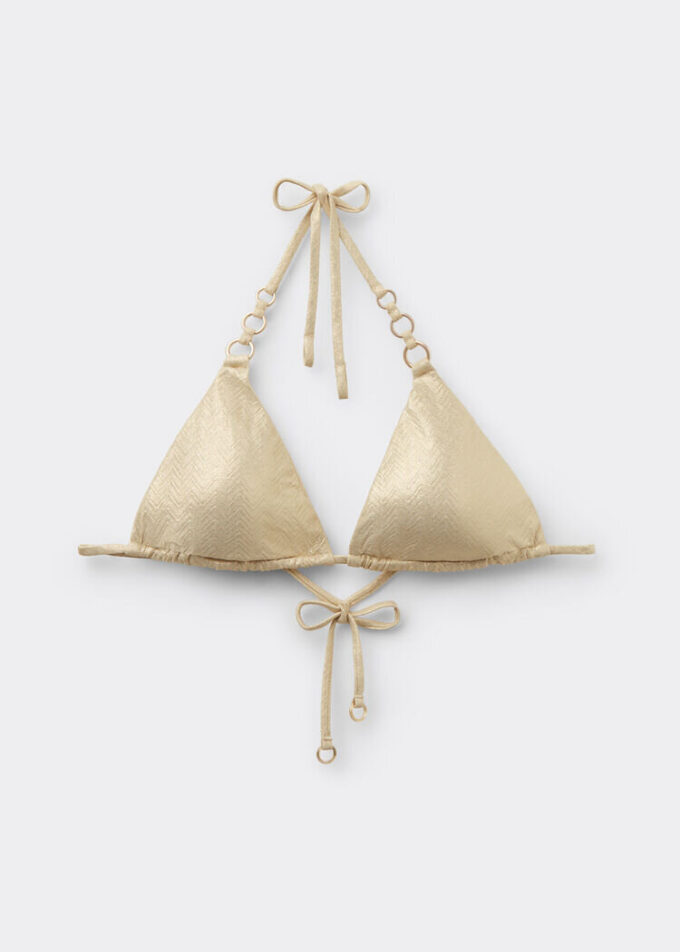 Üçgen Bikini Üstü Altın Dalgalar