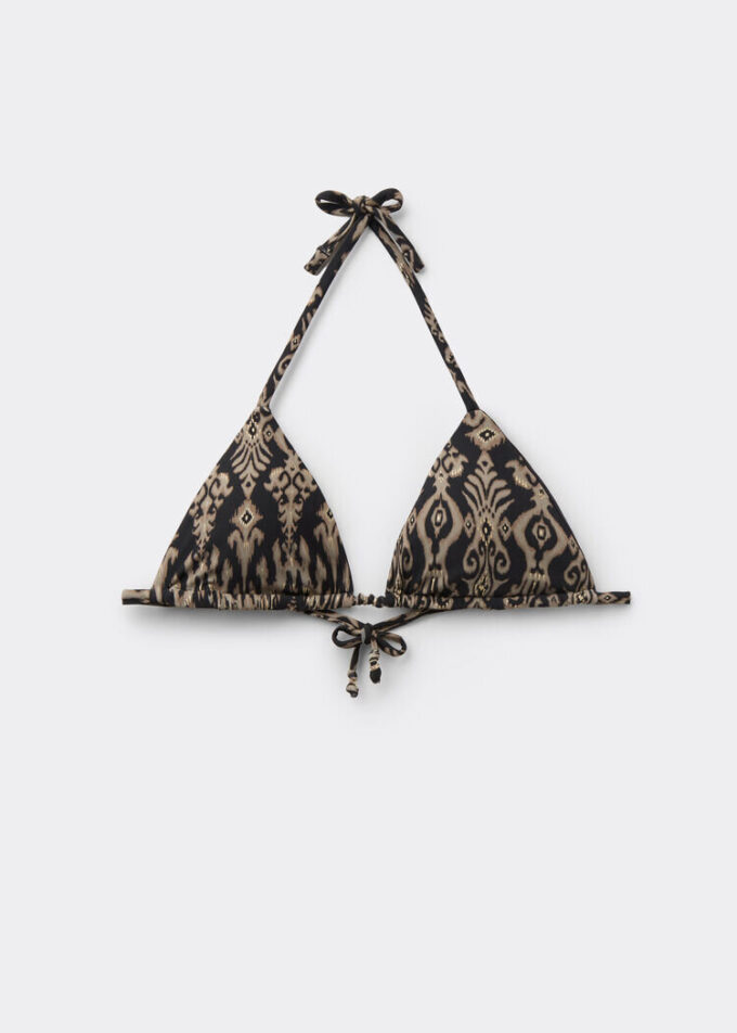 Üçgen Bikini Üstü Golden Ethnic
